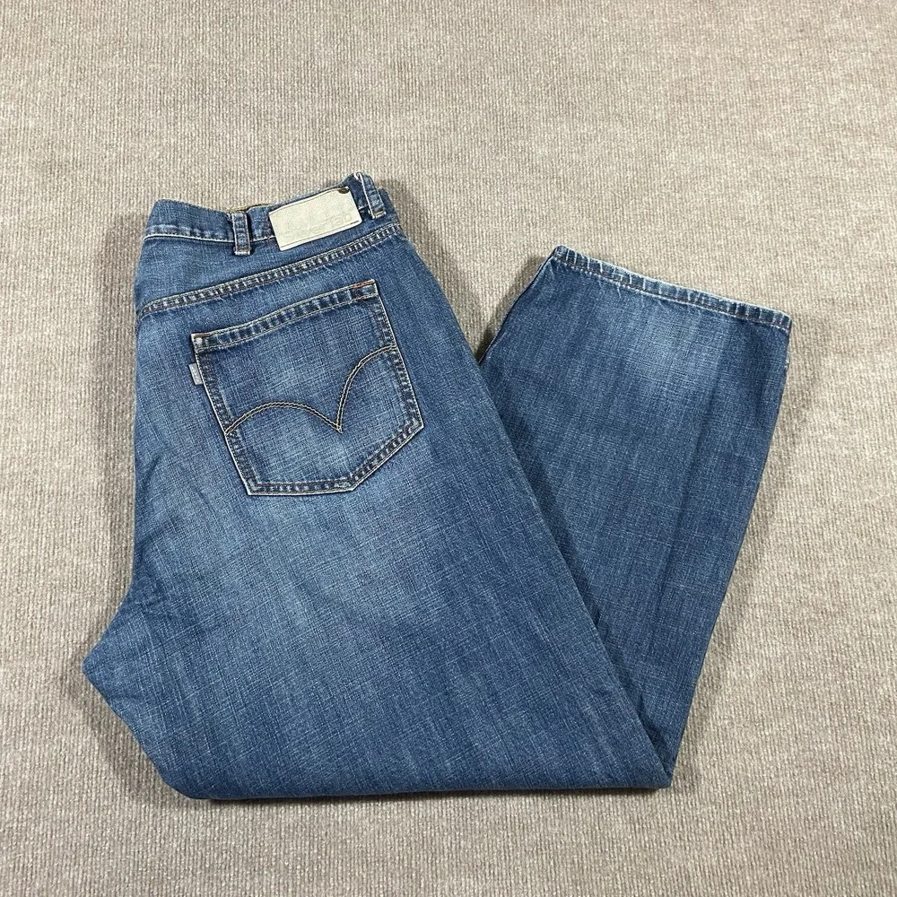 Levis Silvertab Jeans Mens 41x30 Baggy Fit Dark Wash Blue Denim Faded Skater Y2K